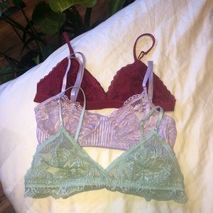 4 for $25 set of 3 vintage lace bralettes